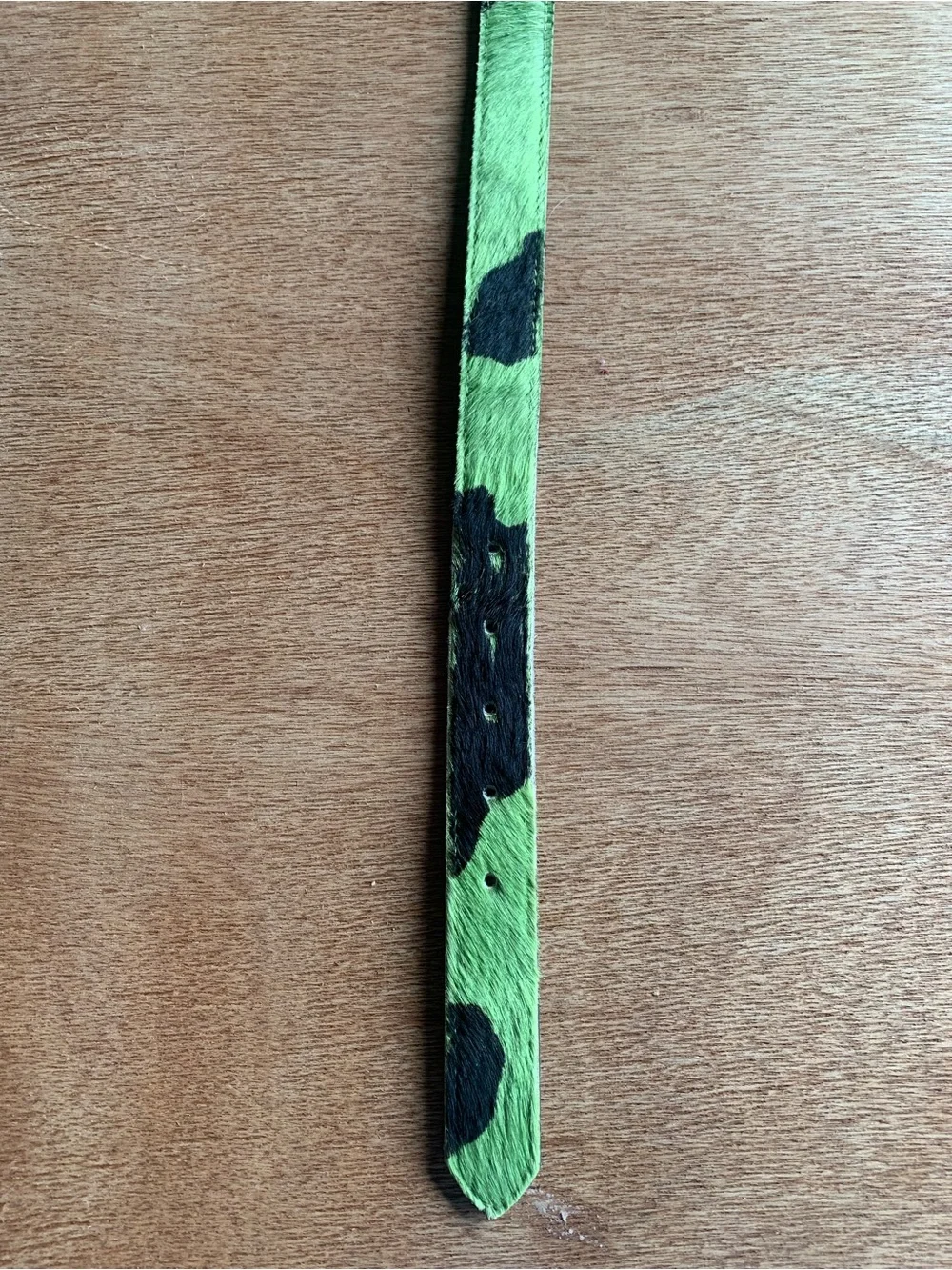 Elite Fresno CA  Lime Green Hair on Hide Leather Cowhide Belt  Medium